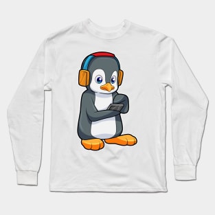 Penguin Music Headphone Long Sleeve T-Shirt